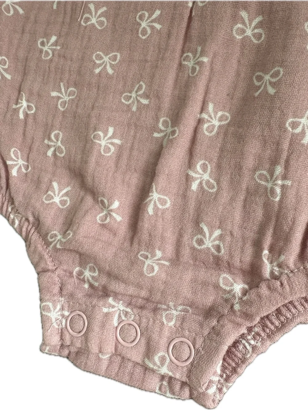 NWOT Nicole Miller Sleeveless Bubble Bodysuit Pink White Bows Ruffle Details